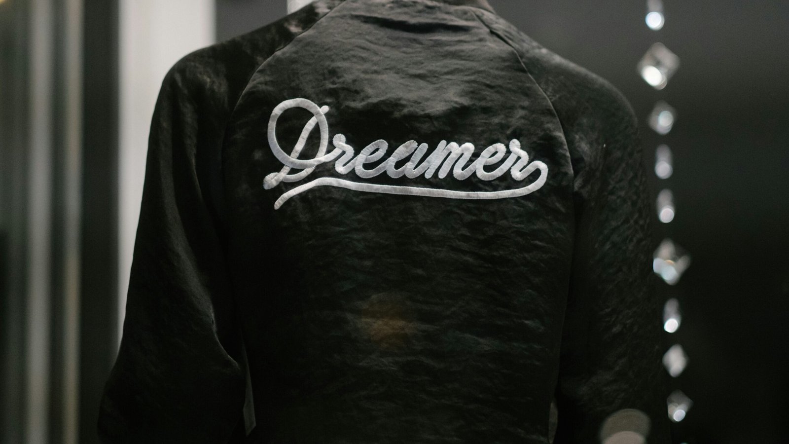 black Dreamer-printed jacket